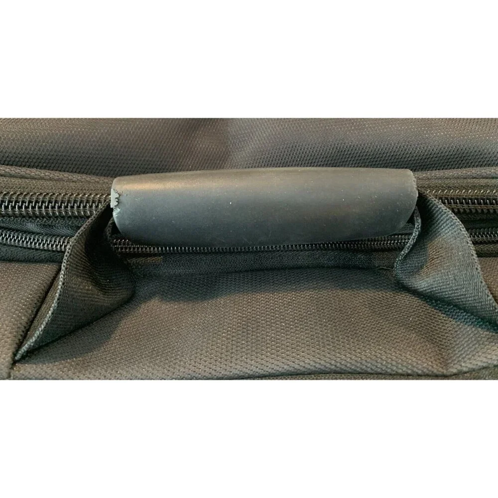 Eddie Bauer Black Nylon Laptop Bag Adjustable Strap Multiple Compartments Padded